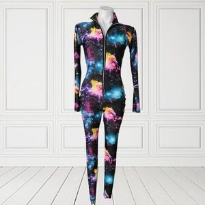 Alicia Zenobia Galaxy Print Full-Body Jumpsuit Medium